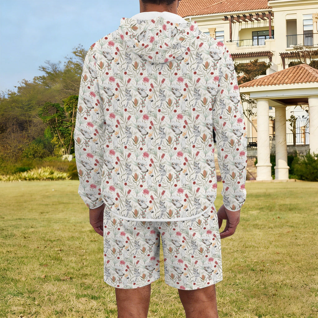 Australian Plants And Animals Men's Lightweight Sun Hoodie & Shorts Set