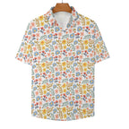 Boho Flowers And Leaves Women's Short-Sleeve Button Up Shirt Women's Short-Sleeve Button Up Shirt Printed Offshore