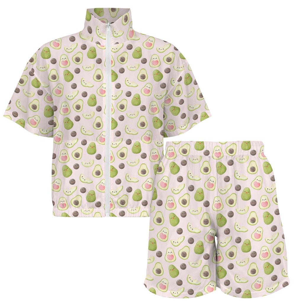 Avocado Love Women's Windbreaker Short Set Women's Windbreaker Short Set Food Printed Offshore