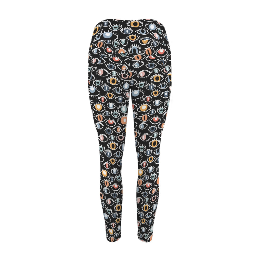 Eyes On Black Women's High Waist Pockets Yoga Leggings Women's High Waist Pockets Yoga Leggings Printed Offshore