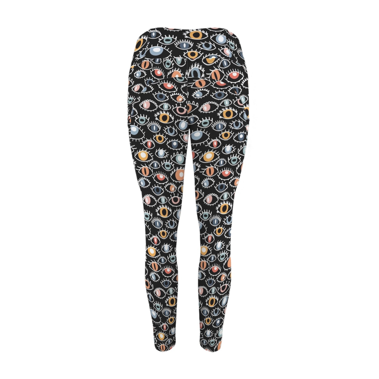 Eyes On Black - Women's High Waist Pockets Yoga Leggings