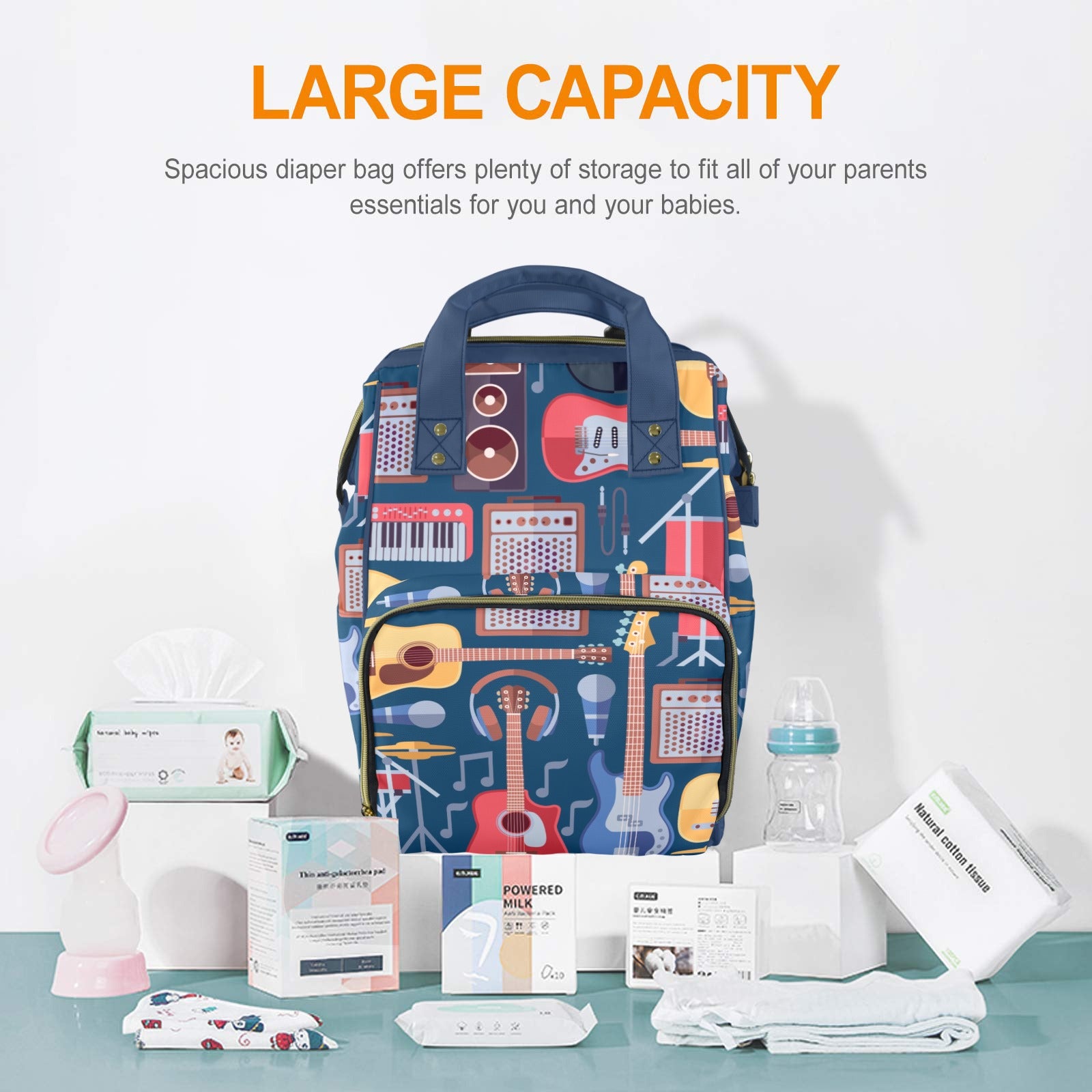 Music Instruments - Multi-Function Backpack, Nappy / Diaper Bag