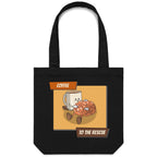 Coffee To The Rescue - Canvas Tote Bag Black One Size Tote Bag Coffee Printed In Australia
