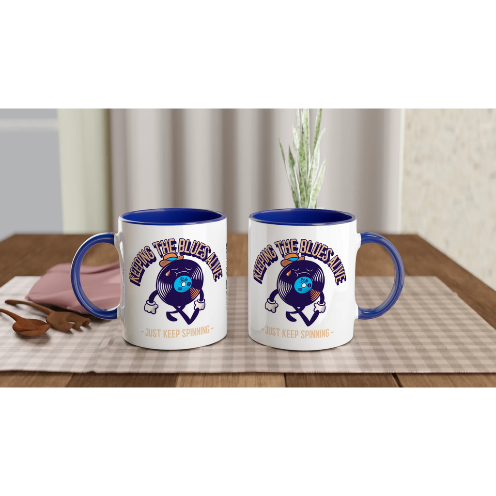 Personalise - Keeping The Blues Alive - White 11oz Ceramic Mug Personalised Mug customise Globally Fulfilled Music personalise