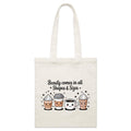 Coffee Beauty, All Shapes And Sizes Parcel Canvas Tote Bag Default Title Small Tote Bag Coffee Positivity Printed In Australia