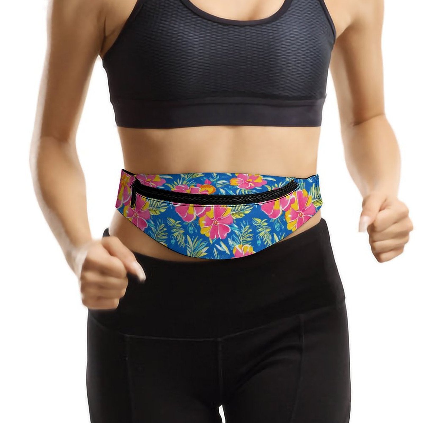 Pink And Blue Tropical Flower - Bum Bag / Fanny Pack