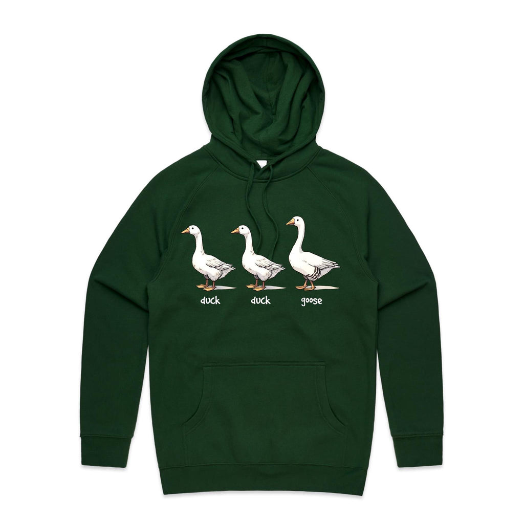 Duck Duck Goose - Mens Hoodie Forest Green Mens Hoodie animal Printed In Australia