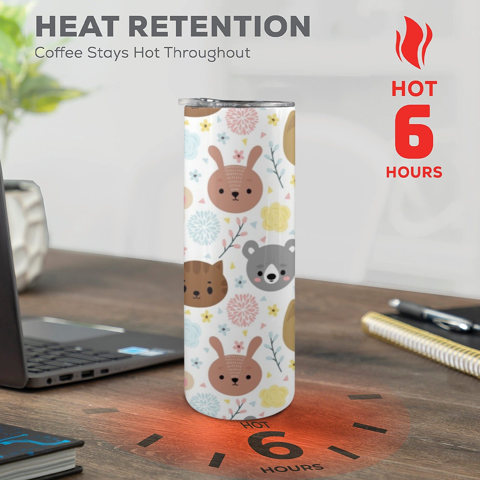 Baby Animals - 20oz Tall Skinny Tumbler with Lid and Straw