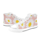 Daisies On Pink - Women's High Top Canvas Shoes