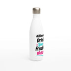 Drink Your Freakin Water - White 17oz Stainless Steel Water Bottle Personalised Water Bottle customise Globally Fulfilled Name personalise