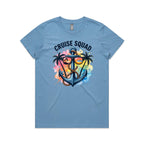 Cruise Squad, Anchor Womens Cruise T-shirt Carolina Blue Womens Cruise T-shirt Cruise Printed In Australia