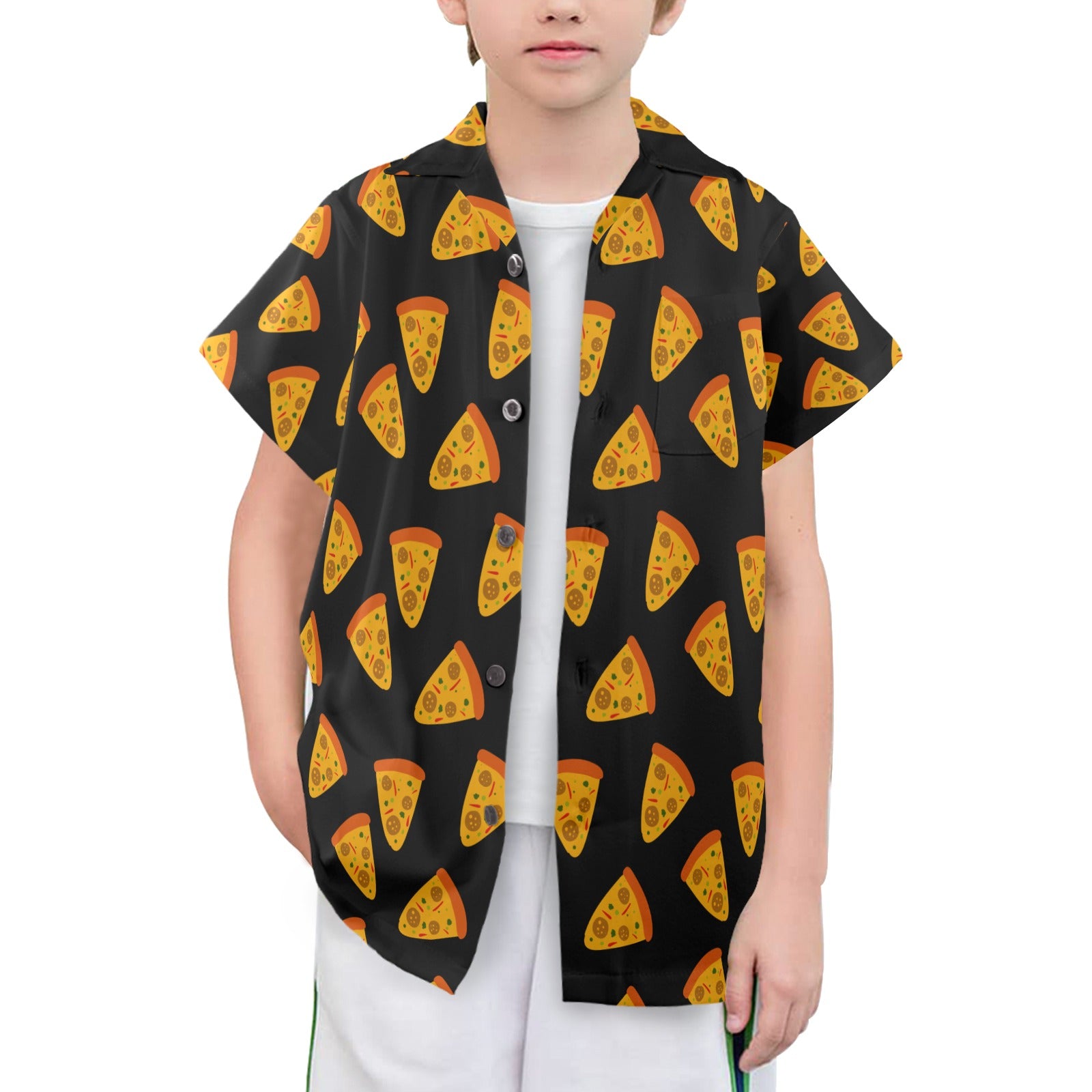 Pizzas Senior Kids Hawaiian Shirt Senior Kids Hawaiian Shirt 8-15 Food Printed Offshore