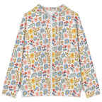 Boho Flowers And Leaves Women's Full-Zip Hoodie