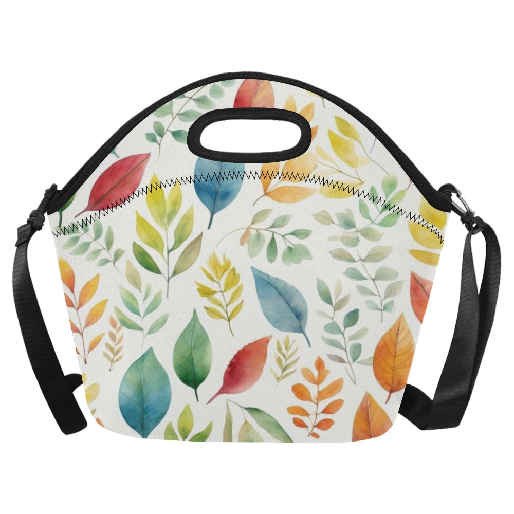 Autumn Leaves Neoprene Lunch Bag One Size Neoprene Lunch Bag Plants Printed Offshore