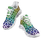 Rainbow Leopard Print Women's Twisted Sole Sneakers