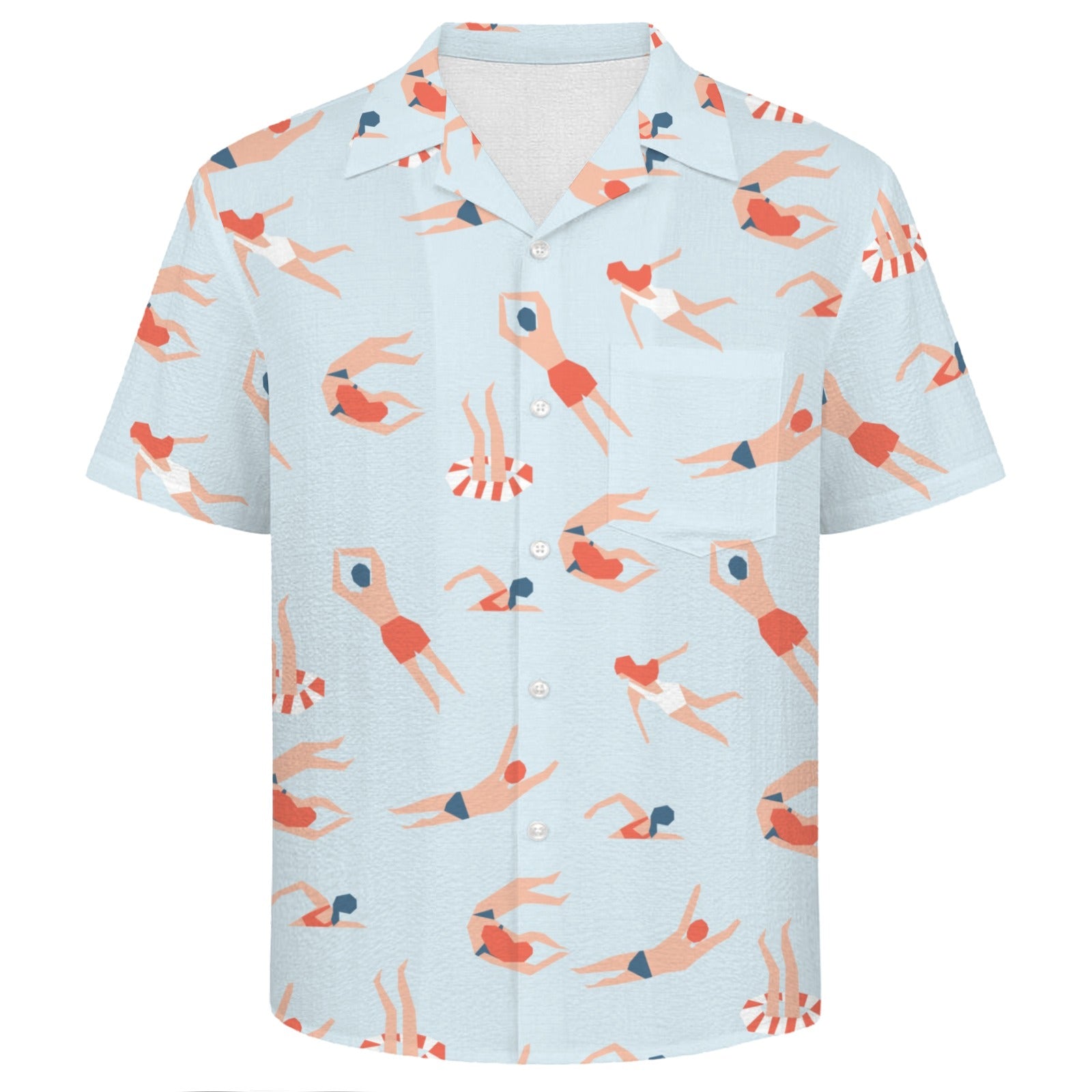 Summer Swim Men's Crinkle Hawaiian Shirt