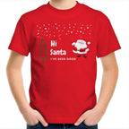 Hi Santa, I've Been Good - Kids Youth T-Shirt Red Kids Christmas T-shirt Christmas Printed In Australia