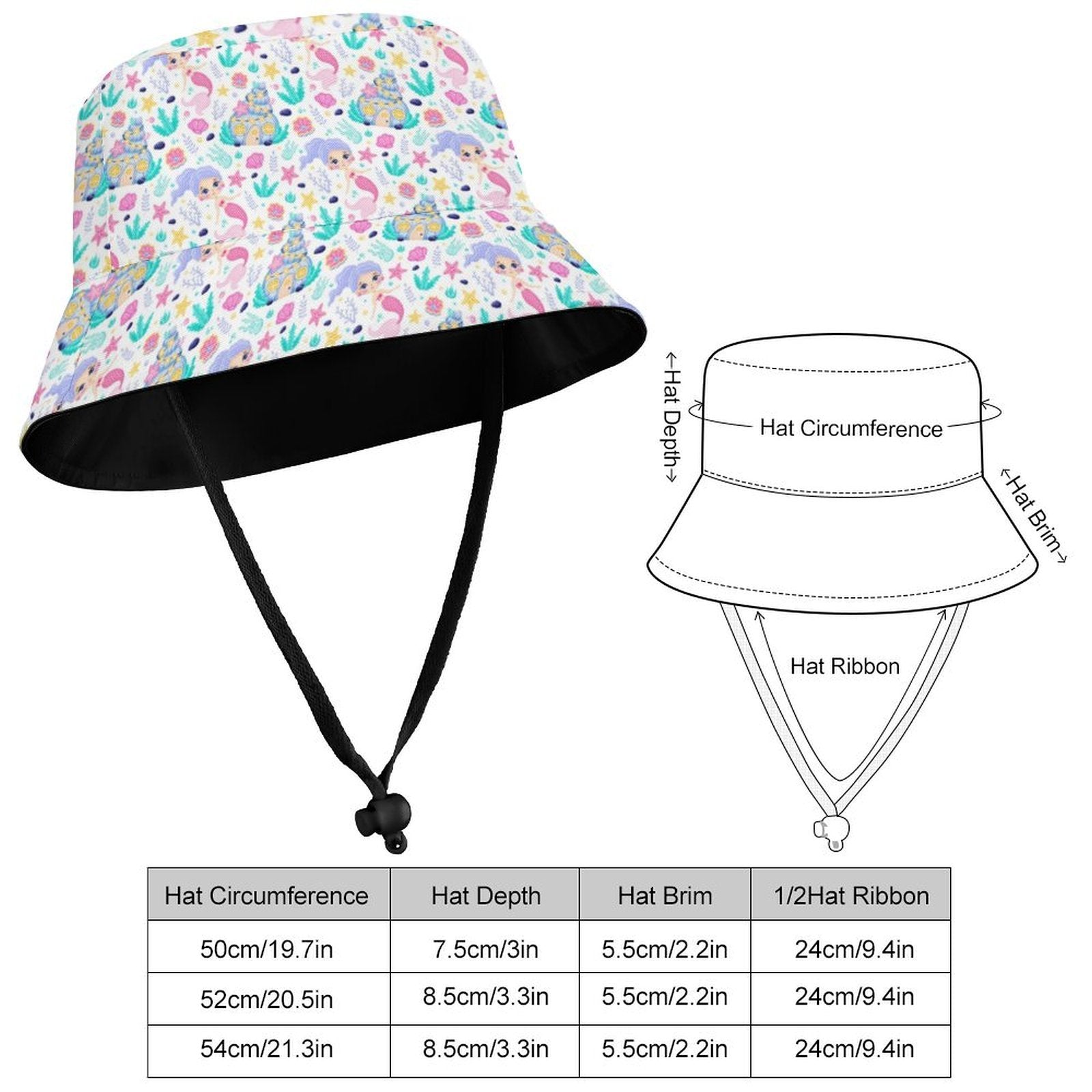 Mermaid World Kids Bucket Hat Kids Bucket Hat Printed Offshore