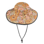 Orange Retro Floral Wide Brim Bucket Hat Wide Brim Bucket Hat Plants Printed Offshore