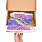 Pink Swirl - Kids High Top Canvas Shoes