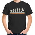 Guitar Player Evolution - Kids Youth T-Shirt Black Kids Youth T-shirt Music Printed In Australia