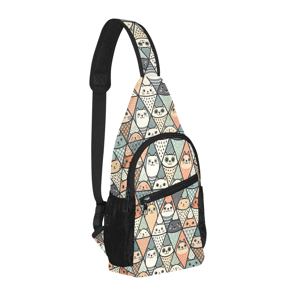 Diamond Cat Pattern Chest Bag Cross Body Chest Bag animal Printed Offshore