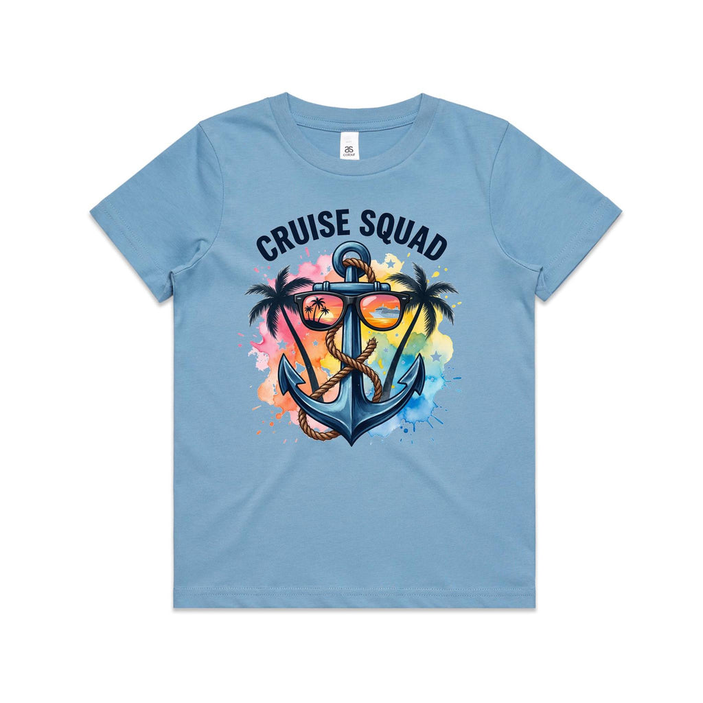 Cruise Squad, Anchor Kids Cruise T-shirt Carolina Blue Kids Cruise T-shirt Cruise Printed In Australia