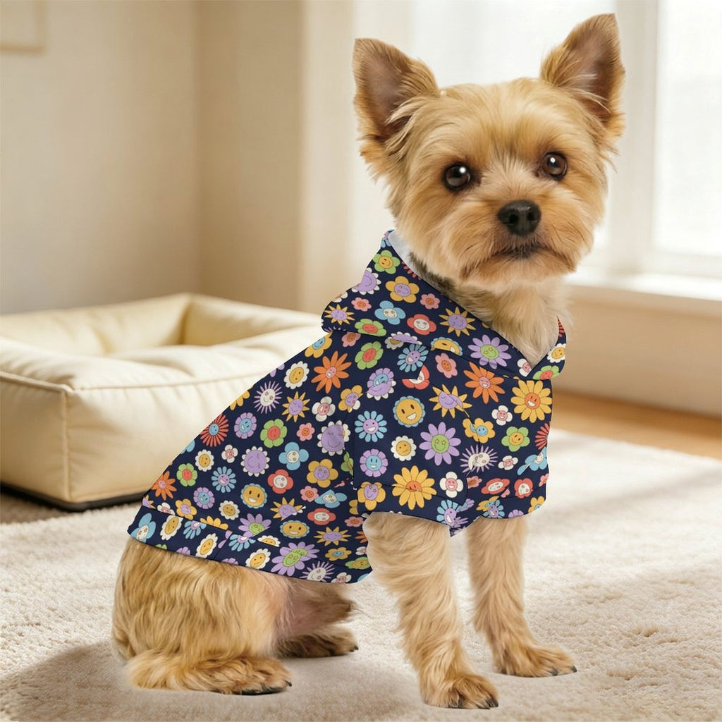 Groovy Flowers Pet Hoodie (Small Size)