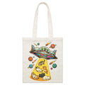 UFO Cat Abduction Parcel Canvas Tote Bag Default Title Small Tote Bag animal Printed In Australia Sci Fi