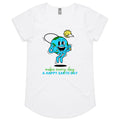 Make Every Day A Happy Earth Day Women's AS Colour Scoop Neck T-Shirt White Womens Scoop Neck T-shirt Environment Printed In Australia