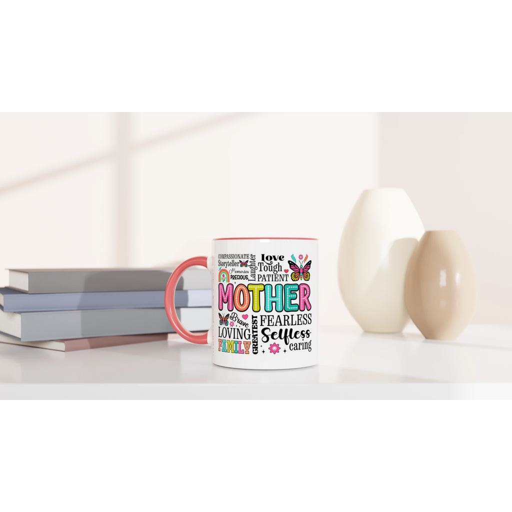 Mother Word Cloud - White 11oz Ceramic Mug with Colour Inside Colour 11oz Mug Globally Fulfilled Mum