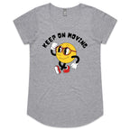 Keep On Moving - Womens Scoop Neck T-Shirt Grey Marle Womens Scoop Neck T-shirt Positivity Printed In Australia