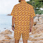Cola Men's Hawaiian Shirt & Shorts Set Men's Hawaiian Shirt & Shorts Set Food Printed Offshore