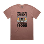 Please Be Patient, I'm From The 1900's AS Colour Heavy Faded Tee Unisex Faded pink Heavy Faded T-shirt Music Printed In Australia