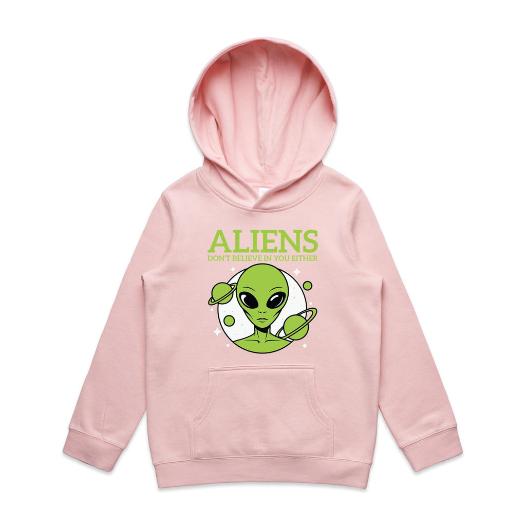 Aliens Don't Believe In You Either Kids AS Colour Hoodie