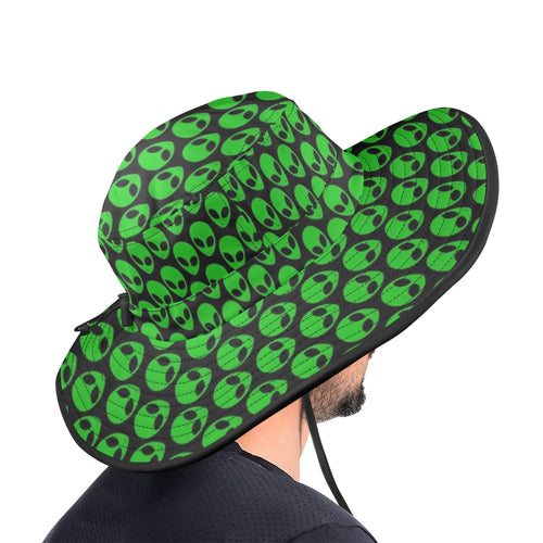 Aliens Wide Brim Bucket Hat Wide Brim Bucket Hat Printed Offshore Sci Fi