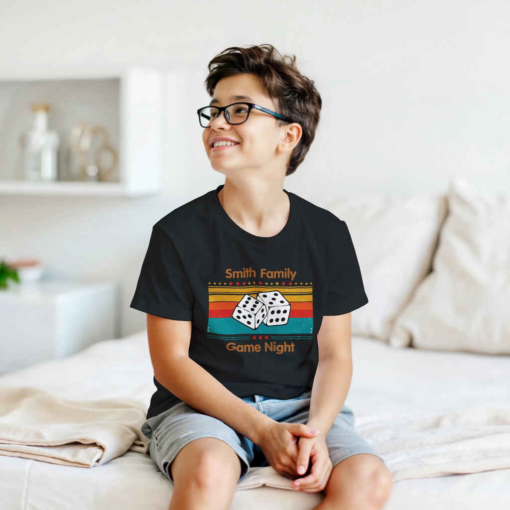 Personalised - Dice, Family Games Night - Classic Kids Crewneck T-shirt | Gildan® 5000B Personalised Kids T-shirt customise Games Globally Fulfilled personalise