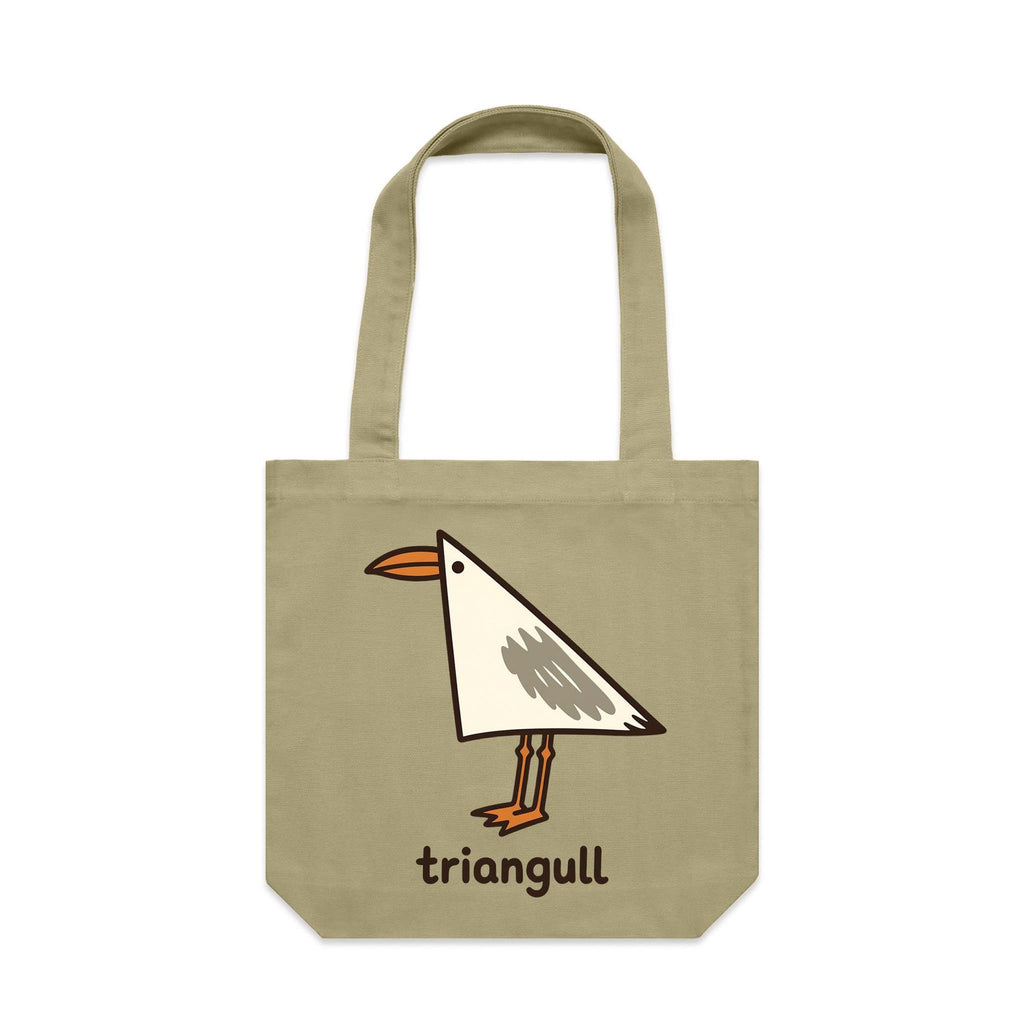 Triangull Geometry Seagull Canvas Tote Bag