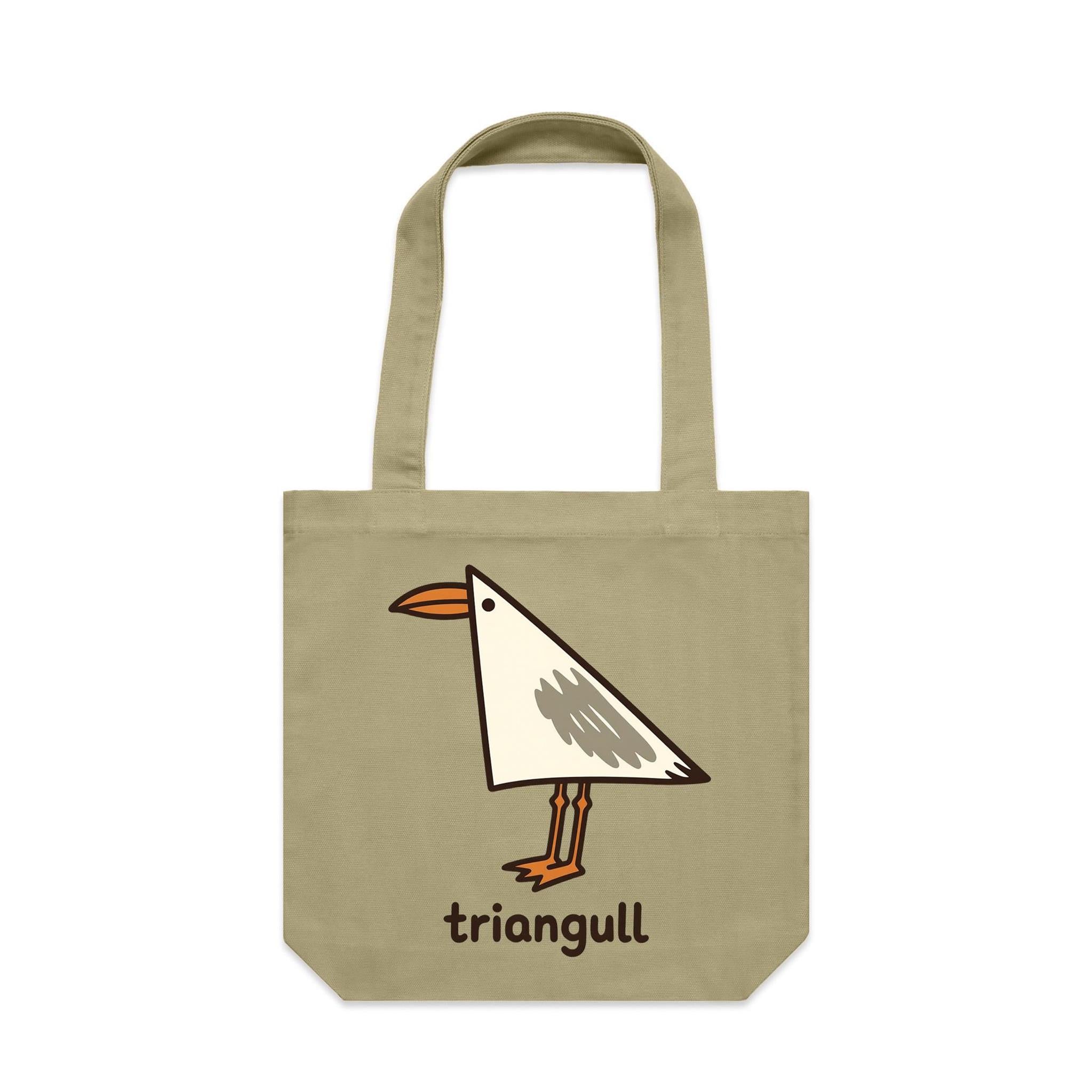 Triangull Geometry Seagull Canvas Tote Bag