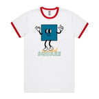 I'm A Total Square, Maths - Staple Ringer Tee White Red Ringer T-Shirt Maths Printed In Australia