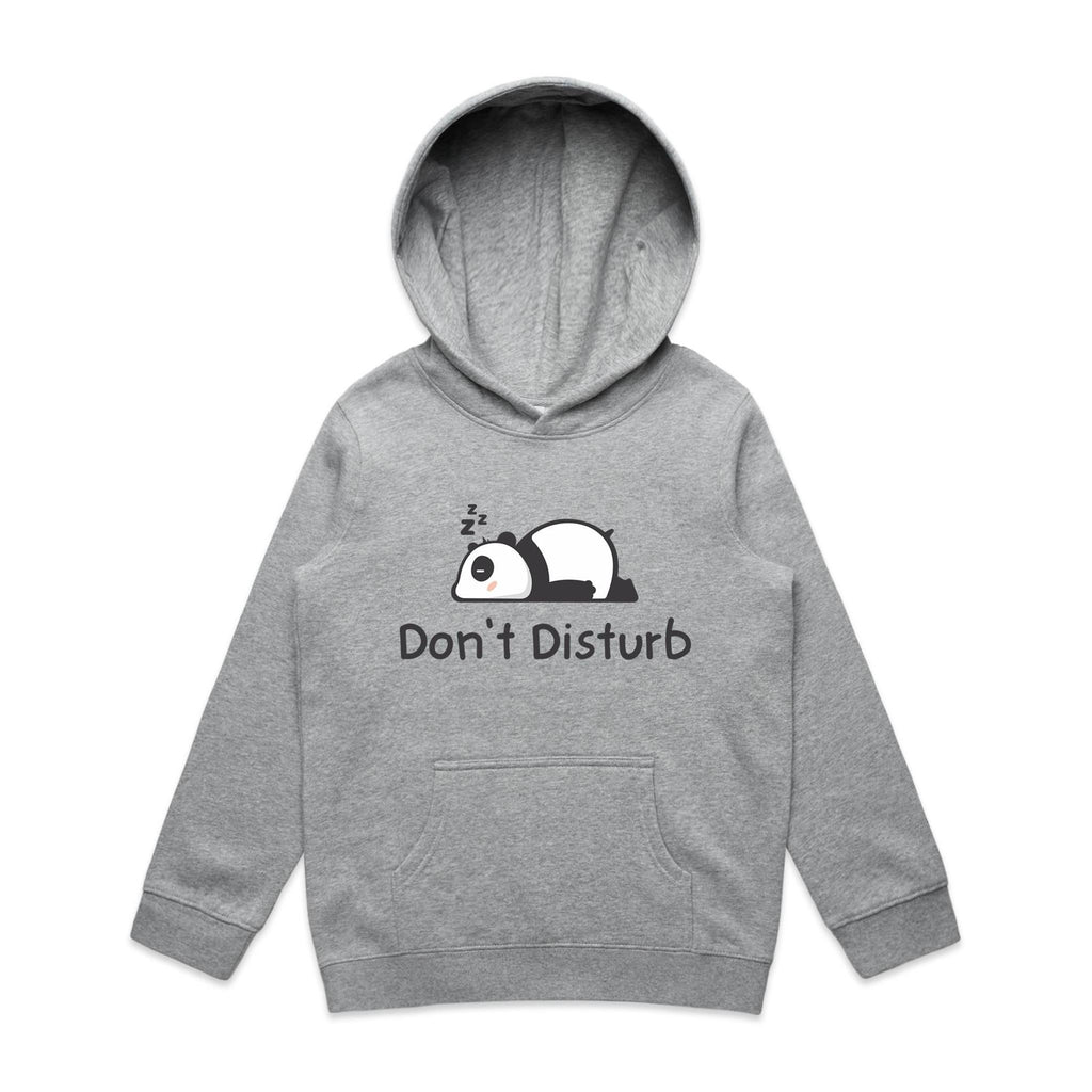 Panda, Don't Disturb - Kids Hoodie Grey Marle Kids Hoodie Printed In Australia