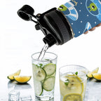 Cute Aliens in UFOs - Insulated Water Bottle with Dual-Use Lid (18oz) Insulated Water Bottle with Dual-Use Lid (18oz) Printed Offshore Sci Fi