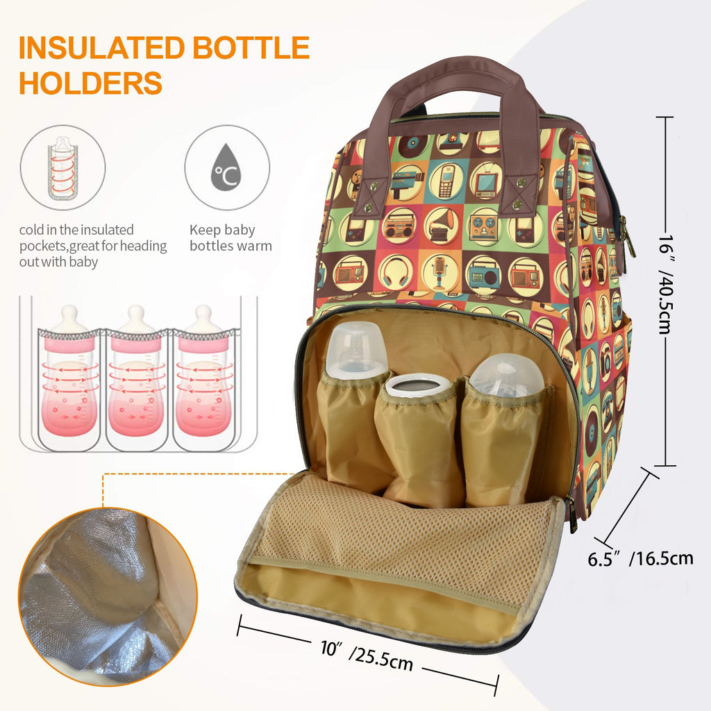 Retro Life - Multi-Function Backpack, Nappy / Diaper Bag