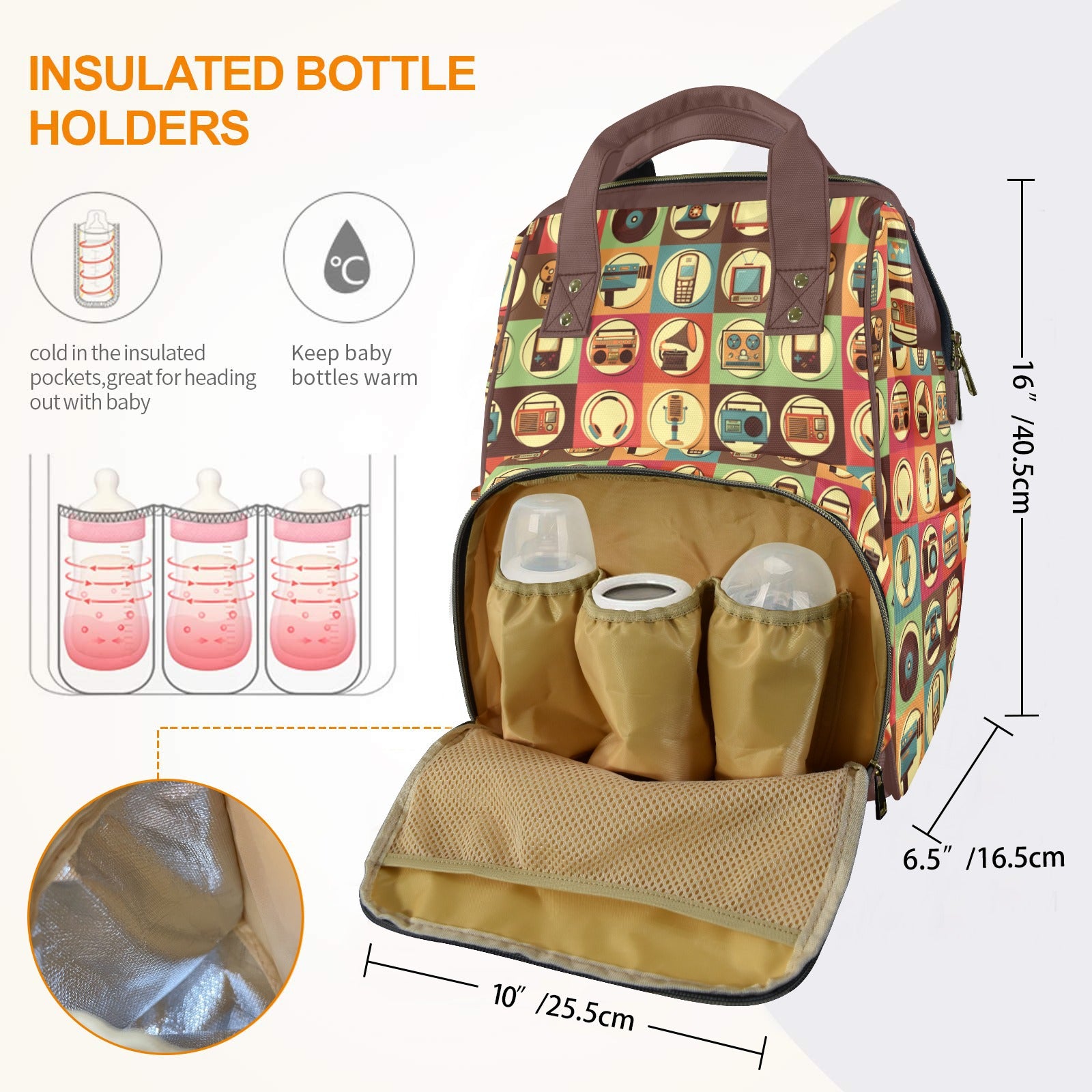 Retro Life - Multi-Function Backpack, Nappy / Diaper Bag