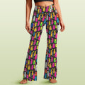 Colourful Cats High Waist Crossover Tummy Control Flare Leggings 5XL High Waist Flare Leggings animal Printed Offshore
