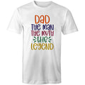 Dad, The Man, The Myth, The Legend Men's AS Colour T-Shirt White Mens T-shirt Dad Printed In Australia