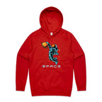 Astronaut Basketball - Mens Hoodie Red Mens Hoodie Printed In Australia Space