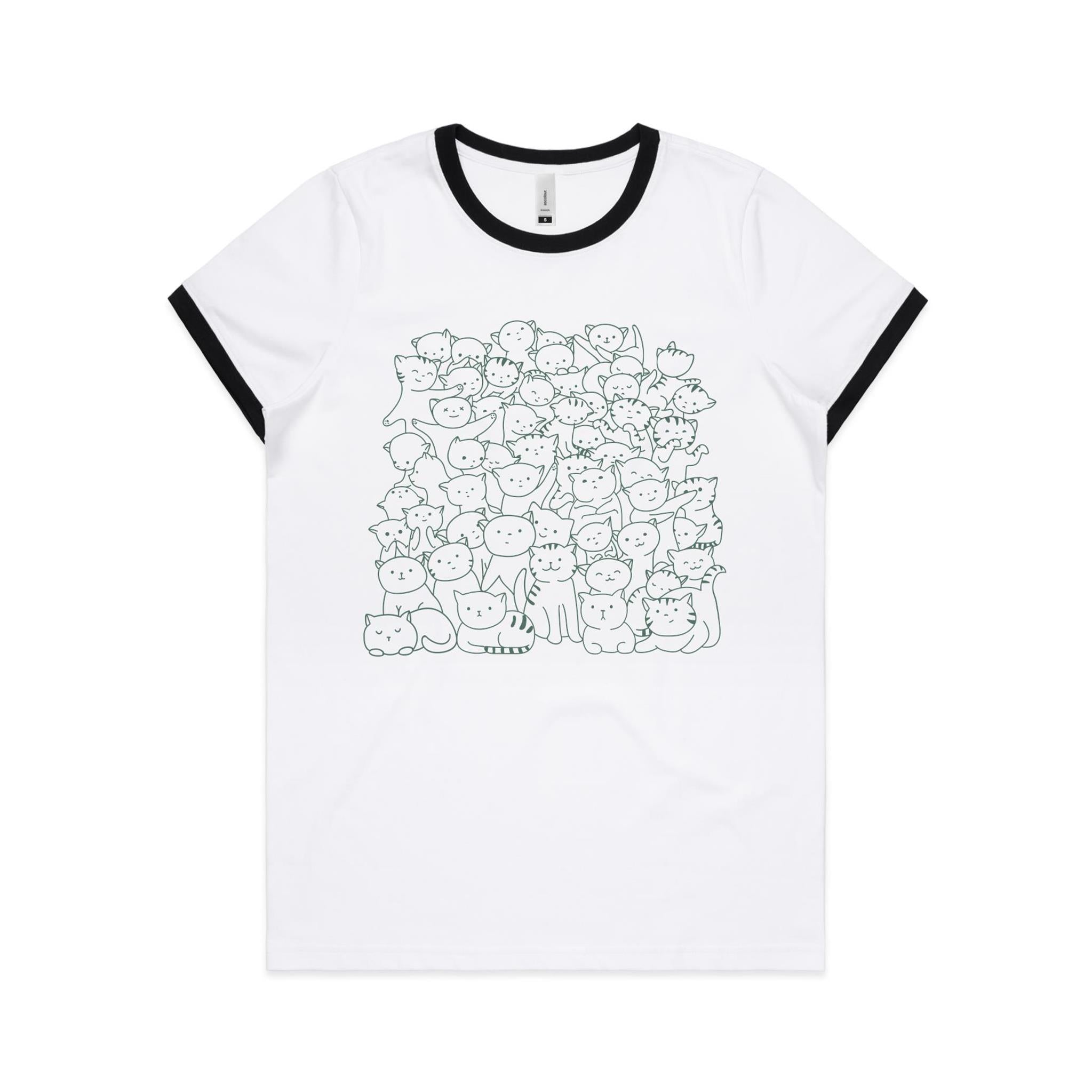 Lots And Lots Of Cats AS Colour Women's Ringer Tee