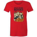 Read More Books, Halloween Ghosts - Womens T-shirt Red Womens T-shirt Halloween Printed In Australia Reading