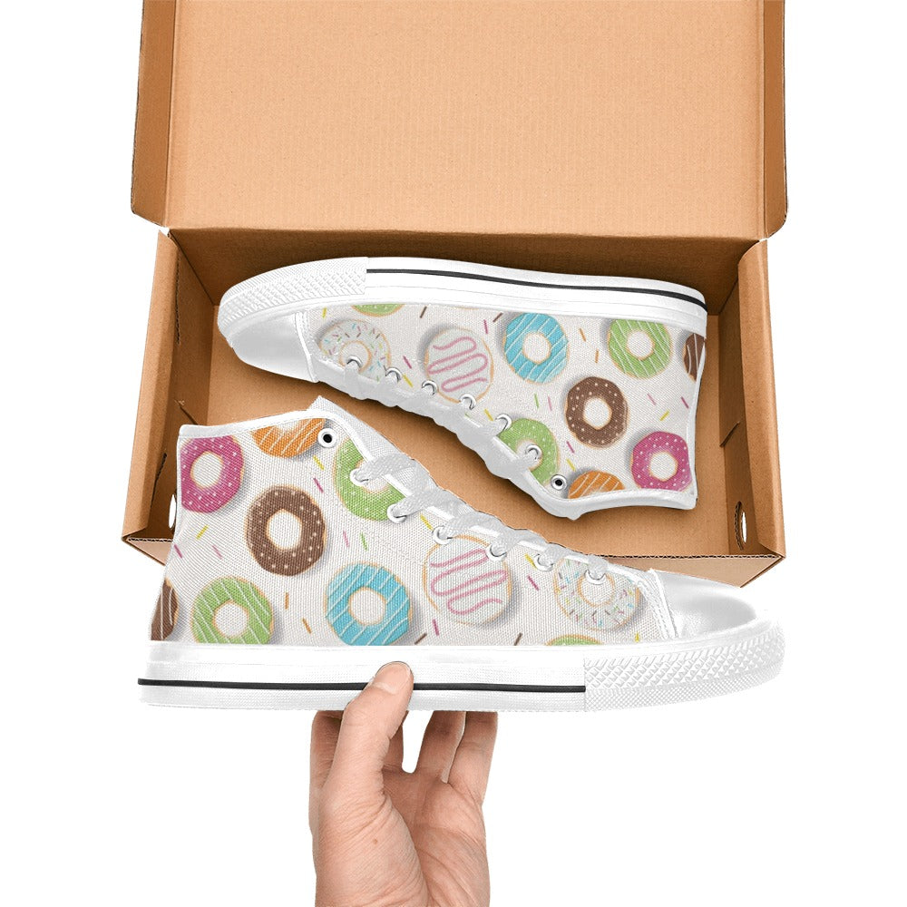 Doughnuts Kids High Top Canvas Shoes